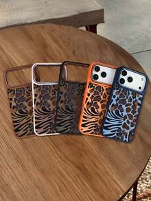 乱れじる動物柄の夫なスマホケース、アクセサリーとしてファッショナブルなゼブラとヒョウのスポットデザイン、美なパターン、野生ののアフリカスタイルデザイン、 17promax/17pro/17/17Air/16promax/16pro/16plus/16e/16/15promax/15pro/15plus/15/14promax/14pro/14plus/14/13promax/13pro/13/12promax/12pro/12/11promax/11に対応 - マットブラック - チェックする 7