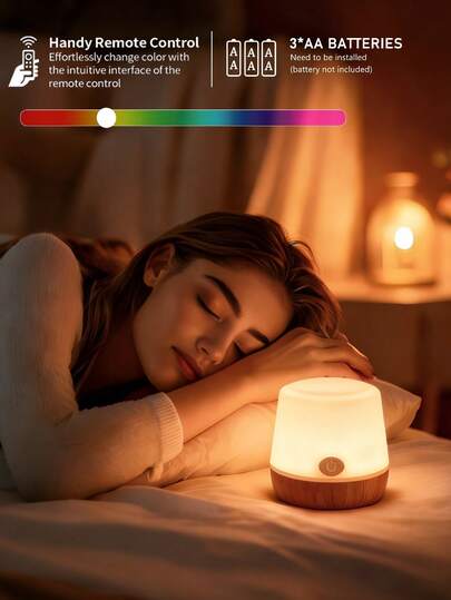 1pc Eye-Caring Bedside Lamp, LED Room Light, Reading Lamp, 13 Lighting Colors Night Light, LED Lighting, Hanging Style, With Controller, Battery Powered (Batteries Not Included), Bedroom Light, Portable Desk Lamp, Reading Light, Outdoor Camping Lighting, Bedside Lamp, Reading Lamp For Bed, Small Table Lamp, Suitable For Room, Bedroom, Study, Living Room, Birthday, Party, Camping, Bedside