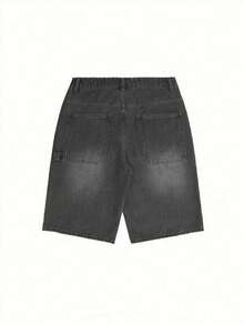 Men's Denim Shorts With A Relaxed Fit, Y2K Streetwear Style, With Pockets. An Essential Summer Wardrobe Item And The Perfect Gift For Family And Friends. - Grey - View 5