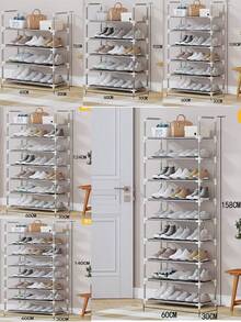 6/9 NIVELES Zapatera Zapatero Gabinetes de zapatos de multicapas simples Fácil de instalar Zapatos Organizad - Blanco - Ver 11