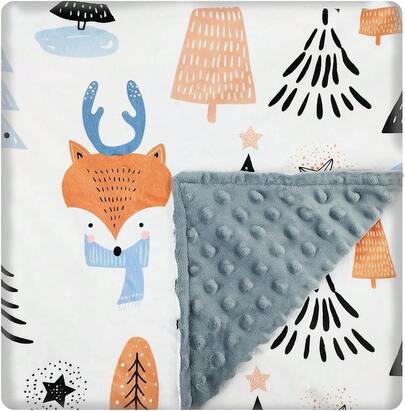 Baby Blanket Newborn Soft Fleece Blankets, Thick Warm Baby Blanket With Dotted Backing 75x100cm, Funny Prints Plush Blankets Essentials For Toddler Baby Boys Girls