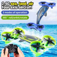 Lincky Dron Helicoptero Todo Terreno 3 En 1, Aire Agua Tierra, batería recargable usb - Verde - Ver 3