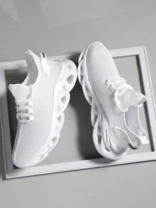 Sommer Herrenschuhe, Herbst Herrenschuhe, Laufschuhe, Trainingsschuhe, leichte atmungsaktive Mesh Aufzugschuhe, schwarze Schuhe, Sportschuhe, Tennis, Outdoor Sportschuhe, geeignet für den täglichen Studentengebrauch - Weiss - Übersicht 3