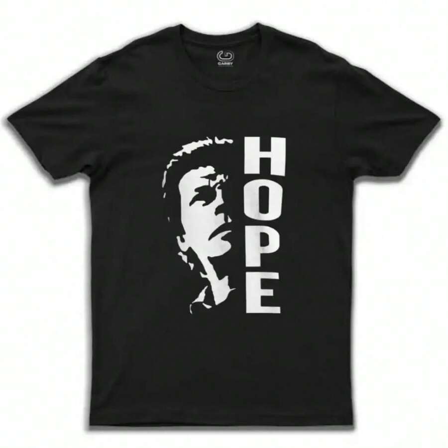 Hope Imran Khan Print T Shirt Cotton O Neck Half Sleeves O Neck Tshirt Streetwear High Quality Hip Hop T-Shirt Top - 黑色 - 查看 1