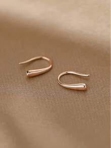 1 Pair S925 Sterling Silver Minimalist Teardrop Earrings, Suitable As Graduation, Family, Friendship Gift, Unique Commemorative Item - Water Droplets - View 10