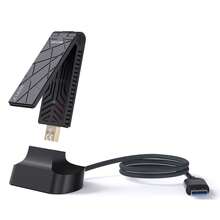 Wi-Fi 7 BE6500 三频 USB 3.0 无线网卡，适用于台式电脑 | 最高速度 6452Mbps | 支持 6GHz、5GHz、2.4GHz 频段 | 全向天线 | 兼容 Windows 10/11（64 位） - 黑色 - 查看 1