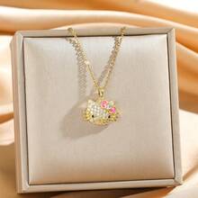 SANRIO 1pc New Hello Kitty Necklace, Sweet & Cute Women's Pendant, High-End Feel, Fashionable, Versatile, Luxury Choker Necklace, Suitable For Valentine's Day, Wedding, Travel, Birthday, New Year Gift - Cartoon - View 14