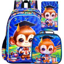 3pcs Kids Backpack Set, 16 Inch Boys Elephant Backpack And Lunch Box With Cute Dinosaur Pattern - Backpack - View 11