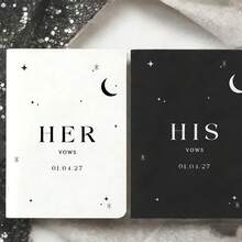 2本个性化新郎新娘誓词册，婚礼用品，新郎新娘定制誓词小册子，仪式装饰，派对热门单品 - 多色2 - 查看 5