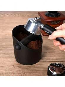 1pc Coffee Knock Box, Espresso Grounds Bin With Removable Tamping Rod And Non-Slip Base, Random Style Black Round Gift, Due To The Special Material, There May Be Minor Scratches And Paint Chipping During Production And Transportation, Which Is Not A Quality Issue And Does Not Affect Use. Please Purchase With Confidence! - Multicolor - View 2