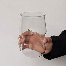 1个齐腰高硼硅玻璃单层杯，果汁/牛奶杯，美观大方，耐热，家用玻璃杯 - 透明 - 查看 10