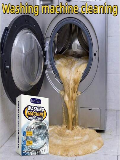 洗衣机滚筒清洁粉 - 深层清洁除垢剂 - 强力去除洗衣机内桶污渍 - 通用除臭剂 - 家居清洁必备品