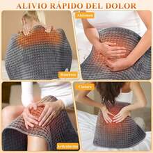 Almohadilla térmica, almohadilla de calor para el dolor de espalda y el alivio de los calambres Manta térmica gruesa y suave, Cojin electrico caliente para aliviar dolores de rodilla, espalda, pierna - A - Ver 2