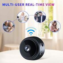 1pc Wireless Home Security Camera - Rechargeable Lithium-Polymer Battery, USB Powered, Wi-Fi Connection, Mobile APP Remote Control, Home Security Monitoring Device, Compact Nanny Cam, Suitable For Car, Portable Camera For Indoor And Outdoor Use, Pet Camera For Dogs, SD Card Not Included - Black - View 7