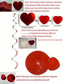 36个红色心形螺旋吊饰，箔纸丝带吊饰，适用于浪漫情人节、结婚纪念日派对装饰、婴儿派对、新娘派对、生日装饰 - 紅色 - 查看 9