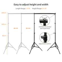 Adjustable Photography Background Support Stand Photo Backdrop Crossbar Kit 2*3m - Black - View 10