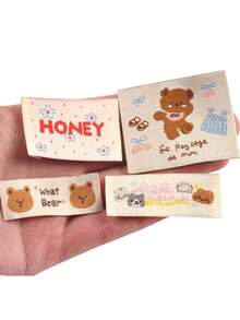 20pcs 18-53mm Random Mixed Pattern Bear/Cat/Dog/Flower/HONEY Labels For DIY Personalized Clothing/Hat/Backpack/Headwear/Doll Decoration Sewing Accessories - Multicolor - View 5