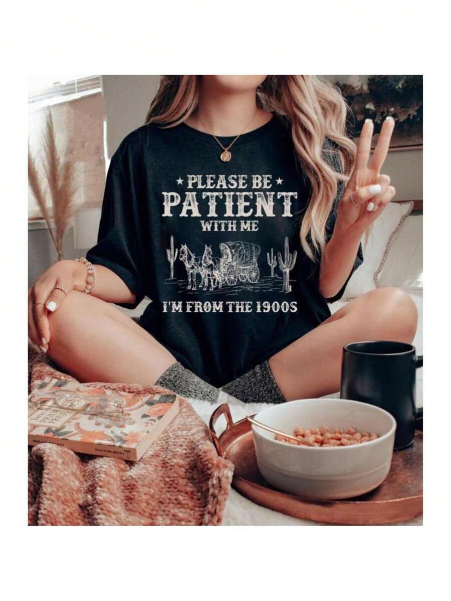 Please Be Patient With Me I'm From The 1900s Shirt, Vintage 1900s Graphic Sweatshirt, Born In 1900s Shirt, Mom Shirt, Mother's Gift - Black - View 1