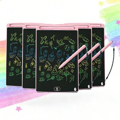 10,5 pulgadas/8,5 pulgadas/5 piezas/2 piezas/1 pieza Panel LCD a color, Pizarra portátil para escritura a mano, Borrado con un solo clic, Reutilizable, Tableta, Desarrolla la imaginación del cerebro de los niños, Adecuado para el hogar, la escuela, la cafetería, la Navidad, la fiesta de cumpleaños