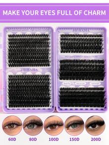 552/630/660簇高容量睫毛嫁接,D型,自然卷翘柔软单根睫毛,混合款式,高度9-18mm,0.07mm超轻,防水貂毛黑色3D效果假睫毛,适合淡妆、浓妆、日常妆、卡通妆,方便携带,适合日常出行,适用于各种场合。睫毛簇,单根睫毛,假睫毛。 - D - 查看 13