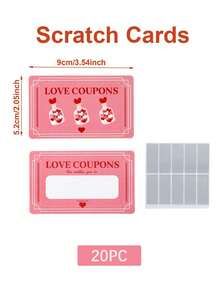 1张/10张心形刮刮卡，情侣DIY刮刮卡，浪漫约会刮刮卡，周年纪念卡，母亲节卡，生日卡，返校用品，送给他的/她的礼物 - 彩色 - 查看 11