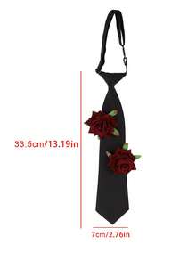 Men's/Women's Gothic Red Rose Tie, Dark Romantic Party Accessories - Multicolor - View 5