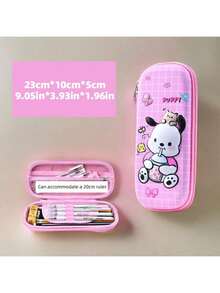 1个3D EVA硬壳铅笔盒，大容量防水文具收纳盒，可爱学习用品整理袋 - 彩色 - 查看 8