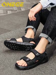 1双男士透气沙滩鞋，新款运动耐磨夏季防滑时尚鞋，简约驾驶休闲凉鞋 - 黑色 - 查看 8