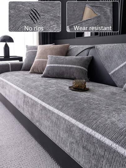 غطاء وسادة أريكة من الشينيل مريح لجميع الفصول، واقي مقعد أريكة حديث بسيط مانع للانزلاق، مقاوم للغبار وقابل للغسيل، رمادي داكن طري وناعم، ثابت اللون ومقاوم للتساقط، صديق للحيوانات الأليفة، مناسب لغرفة النوم والمكتب وغرفة المعيشة والأرائك المركبة والأرائك ذات المقاعد 1/2/3/4