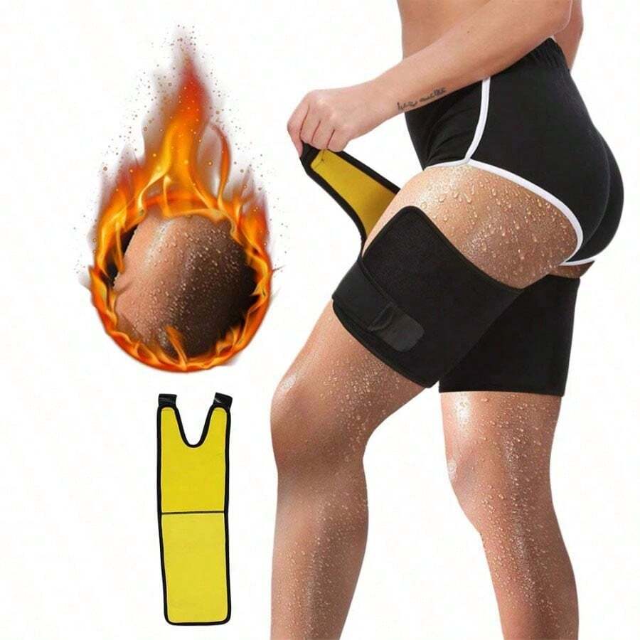 Cycling And Running Sports Compression Shaping Leggings, Running Sweat-Wicking Protective Gear, Thigh Sleeves, Pressure Leggings In Black And Yellow - Black - View 1