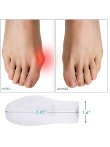 (1 par) Protectores de juanetes y esparcidores de dedos de los pies Alisador de cojín separador de dedos grandes – Espaciadores de dedos de gel, protectores, correctores - Blanco - Ver 2