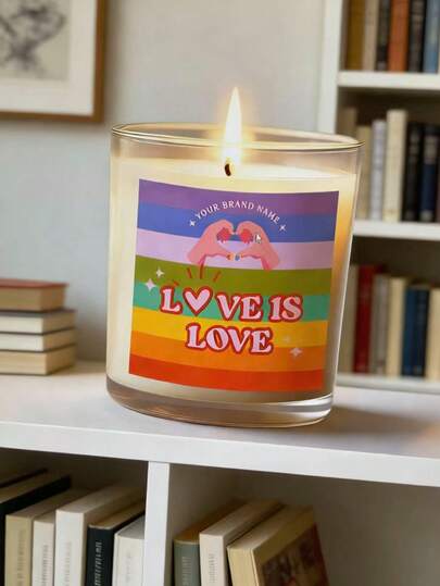 1罐彩虹蜡烛，表达爱意的蜡烛，情人节礼物，送给同性恋朋友、男友、兄弟、丈夫的趣味礼物，香氛蜡烛，装饰蜡烛，大豆蜡烛，送给女性朋友的礼物，家居装饰蜡烛