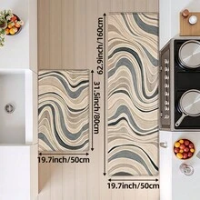 DAJIANG 1 pièce Tapis de course/tapis de cuisine/paillasson de style minimaliste haut de gamme, tapis de sol de cuisine/tapis de course en bois moderne de luxe à motif vague, convient pour la salle de bain et la cuisine - B - Voir 16