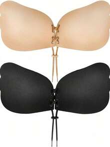 2件/套粘性聚拢文胸，无肩带露背设计，完美搭配连衣裙、泳装、比基尼和沙滩度假装 - 彩色 - 查看 18