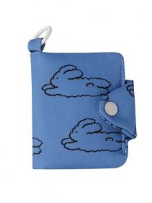 1pc Cute Floral Pattern Coin Purse Card Holder Keychain Wallet With Multi-Layers & Quick Buckle - Multicolor - View 7