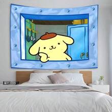 1 pieza Tapiz de Hello Kitty de Sanrio, tapiz de dibujos animados para decoración de pared, colgante de tela para dormitorio - Multicolor - Ver 4