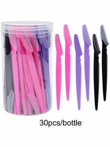 30pcs/Bottle Eyebrow Razor Set, Includes Storage Box, Facial Trimming Blades & Shaver, Suitable For Facial & Body Hair Removal, Essential Hair Salon, Beauty & Travel Accessory - Multicolor - View 8
