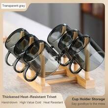 12/6/4/2 Pcs Set Glass Espresso Cups With Handles, Suitable For Serving Hot/Iced Latte, Tea, Espresso Lovers, Microwave - Smoky Gray - View 5