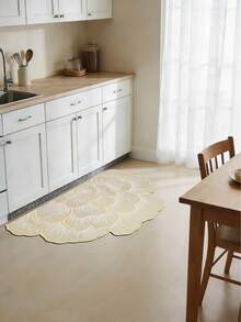 1 Peça Tapete Decorativo com Flor de Camélia e Acabamento Dourado, Tapete Decorativo, Decoração de Quarto, Tapete Pequeno, Tapete, Decoração Doméstica, Tapete de Sala de Estar, Tapete Pequeno de Sala de Estar, Tapete de Quarto, Decoração Doméstica de Sala de Estar, Tapete para Área Externa, Tapete Lavável - Multicolorido - Visão 6