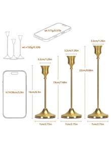 Bougeoir en laiton de forme conique, décoration de cheminée, décoration de table, bougeoir pour bougie pilier, cadeau de mariage, cadeau d'anniversaire, cadeau de remise des diplômes - Multicolore - Voir 11