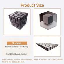 1件装3D立体转角墙贴，3D光学错觉转角墙贴，重塑现实墙贴，创新时尚家居装饰，适用于客厅、办公室、卧室 - 多色 - 查看 12