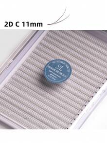 每盒800片，20排，超大容量托盘，蓬松3D/4D/5D/6D/8D/10D/2D俄式浓密预制睫毛簇，超快速嫁接，纤细纤长根部，进口韩国PBT纤维，超黑超柔软，C/D卷度，8-15mm预制睫毛簇，专业级 - C - 查看 49