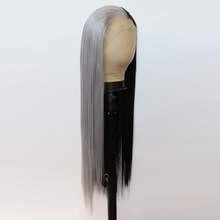 ZigZag Hair 合成蕾丝前假发，一半黑色一半酒红色长直发 - 预先拔毛的自然发际线，耐热纤维高温丝假发，男女通用，适合日常佩戴和角色扮演 - 彩色 - 查看 10