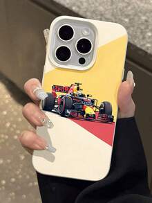 Estuche para teléfono con diseño de velocidad de coche de carreras Compatible con estuches para teléfonos   17  16 Pro Max  15 Pro Max  13 y  12 Estuche para teléfono con elegante textura de cuero Resistente al agua, a prueba de caídas y rayones Un gran regalo para familiares, amigos, amantes, novios/novias y el día de San Valentín - Blanco antiguo - Ver 6