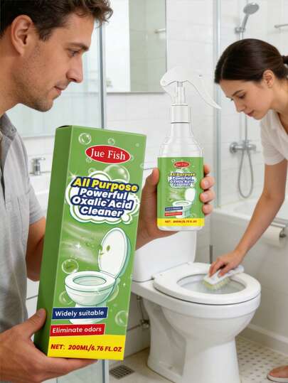 JUE FISH 1 pieza/200ml Spray multiusos de limpieza del hogar, limpieza profunda de baño, cocina, elimina fácilmente manchas resistentes, grasa, cal, desengrasante potente, disolución rápida de suciedad, apto para vidrio, azulejos, acero inoxidable y otras superficies