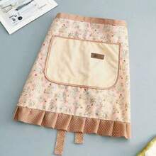 1pc Waterproof And Oil Resistant Canvas Apron - Floral Design, Adjustable Belt, Breathable Fabric, New Kitchen Home Cooking Oil And Stain Proof Scarf - Multicolor - View 9