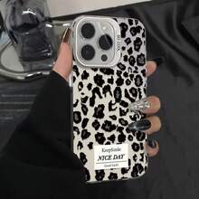 Funda de teléfono con estampado de leopardo negro para iPhone 14 15 16 Pro Max XS XR 11 11 Pro Max 12 Pro Max - Negro - Ver 3