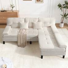 Sofas & Couches - Light Beige + Foam + 3 Seat + Foam - View 5