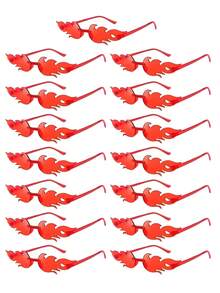 10/15pcs Frameless Heart Shaped Black Party Glasses, Funny Heart Shaped Glasses Suitable For Party, Christmas Gifts - Red - View 12