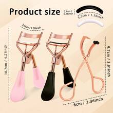 12 Stücke professioneller Wimpernzange-Set - beinhaltet 1 tragbare Wimpernzange, 1 partielle Wimpernzange mit 10 Silikonepolstern, Edelstahl-Wimpernzange, einfaches Kräuseln und Anheben der Wimpern, nicht schädigend, für Wimpernverlängerung und -kräuselung, unisex - Verschiedenfarbig - Übersicht 8